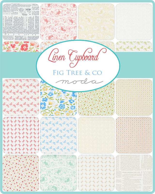 LINEN CUPBOARD 5 pouces Charm Pack par FIG TREE &amp; CO.