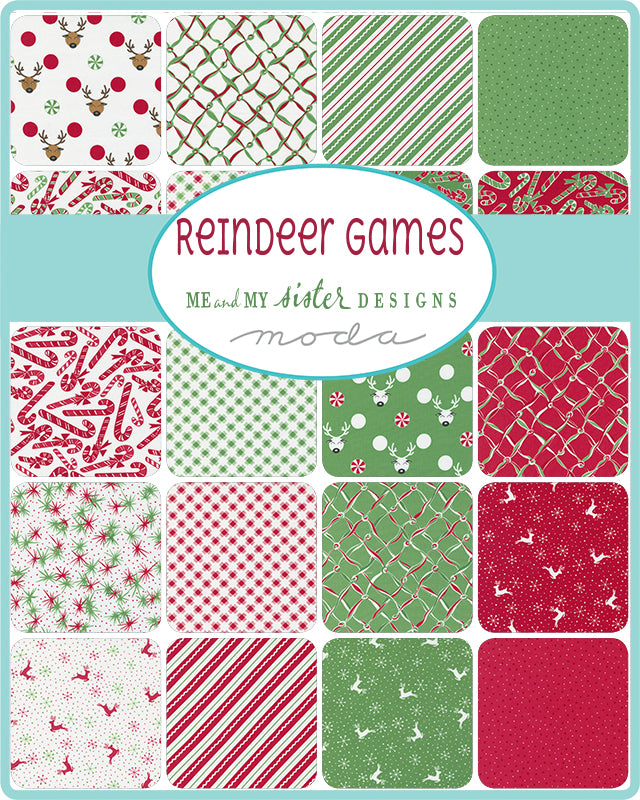 REINDEER GAMES 2.5" Jelly Roll Precuts by ME AND MY SISTER DESIGNS