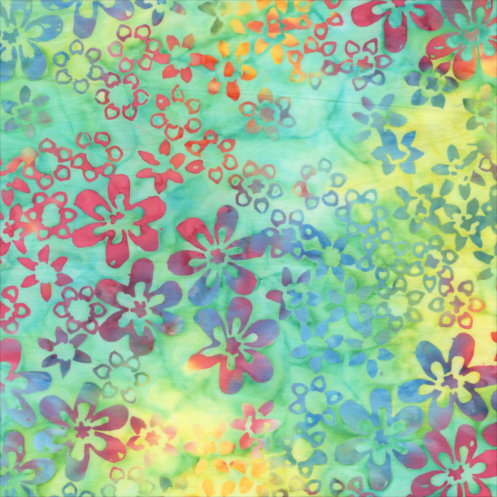 BeColourful Blush: Star Garden BLUSH BLOSSOM Batik Fabric (1/2 yd)