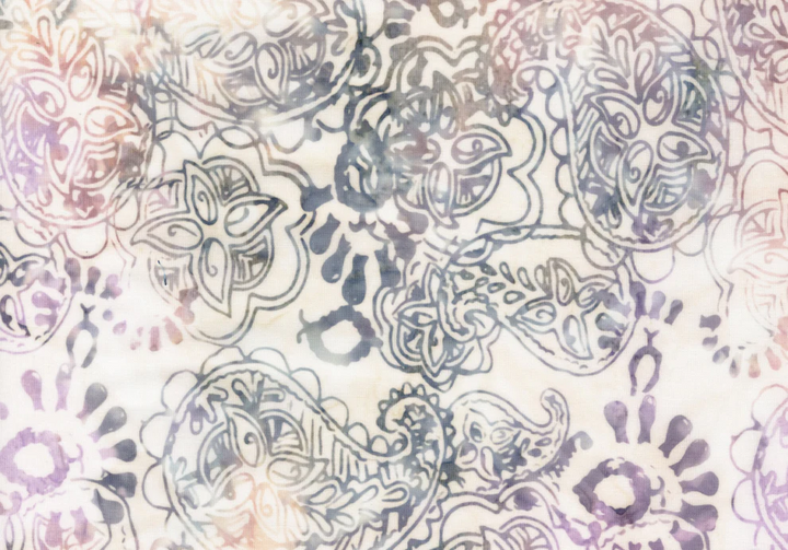 Tonga Batiks - Chateau: VANILLA FLORAL PAISLEY Fabric by Timeless Treasures