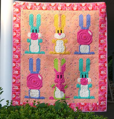 BLOWING UP BUNNIES - Rabbits Chewing Gum Quilt Pattern