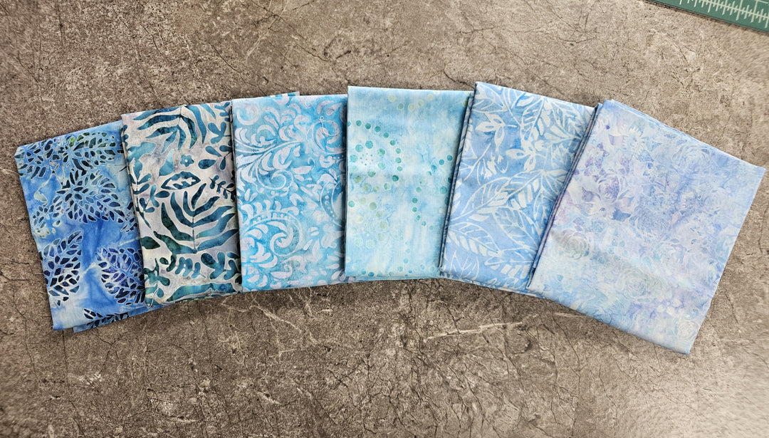 BLUES & TEALS Expressions Batik Half Yard Bundle by Riley Blake