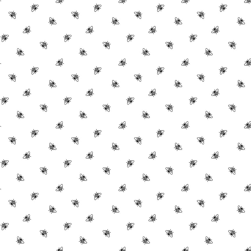 Perennial: BEES WHITE Fabric (1/2 yd)