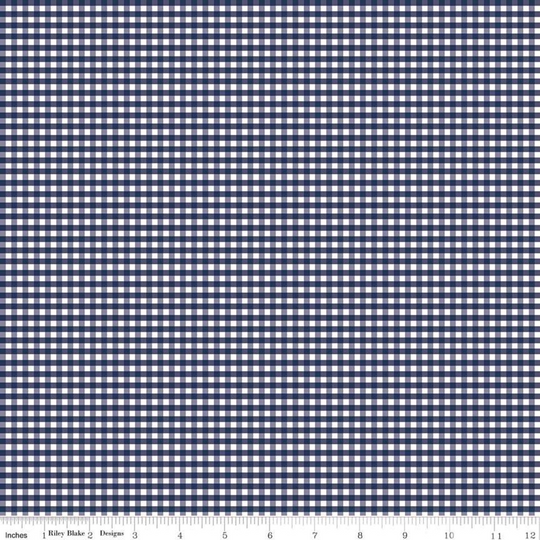 Small Navy Gingham 1/8-Inch: C440-21 NAVY (1/2 Yd.) – All Things Quilty