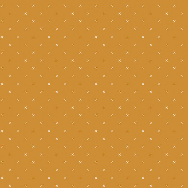 Bee Cross Stitch: BUTTERSCOTCH Fabric (1/2 yd) By Lori Holt for Riley Blake Designs