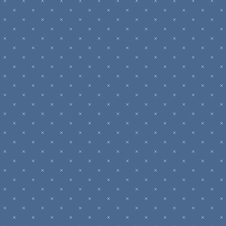 Bee Cross Stitch: DENIM Fabric (1/2 yd) By Lori Holt for Riley Blake Designs