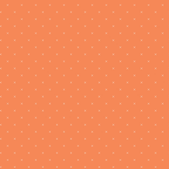 Bee Cross Stitch: PUMPKIN Fabric (1/2 yd) By Lori Holt for Riley Blake Designs