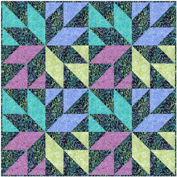 DELPHINIUM IN BATIKS Quilt Kit