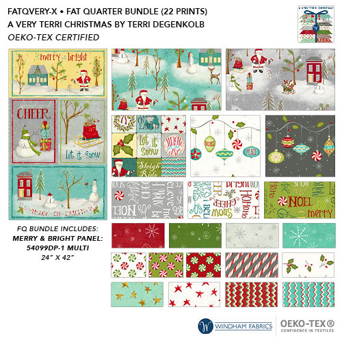 A Very Terri Christmas Fat Quarter Bundle Precuts by Terri Degenkolb