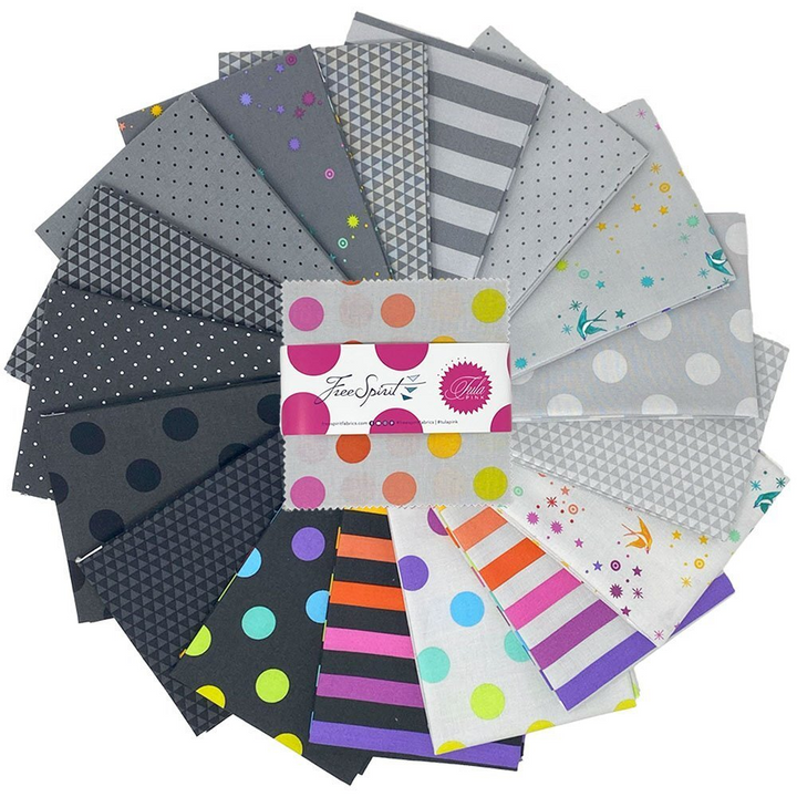 GRAYWORK 5-Inch Stacker Precuts By Tula Pink for FreeSpirit