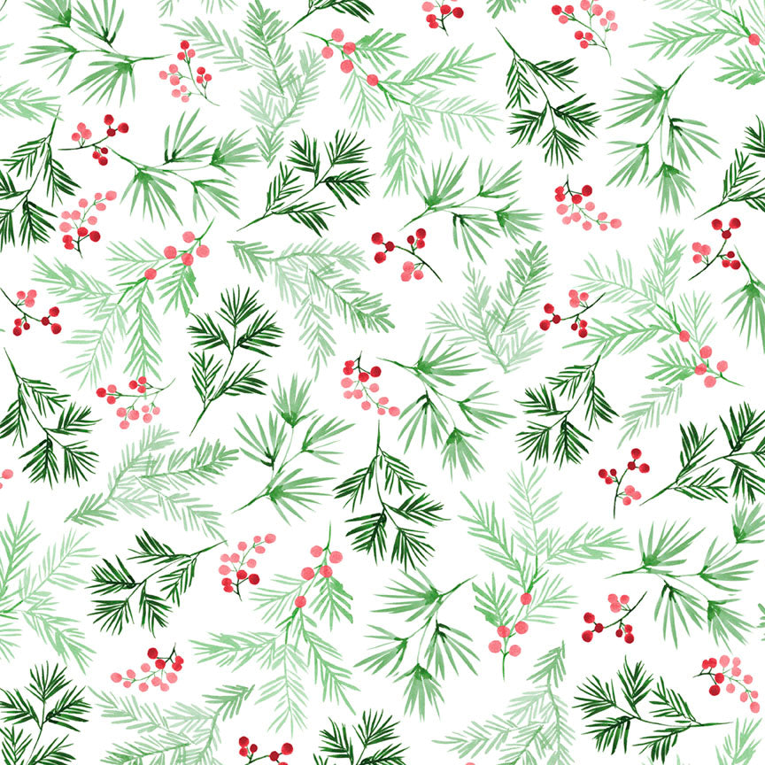 First Frost BERRY & PINE SPRIG 108-Inch Wide Backing Fabric (1 yd)