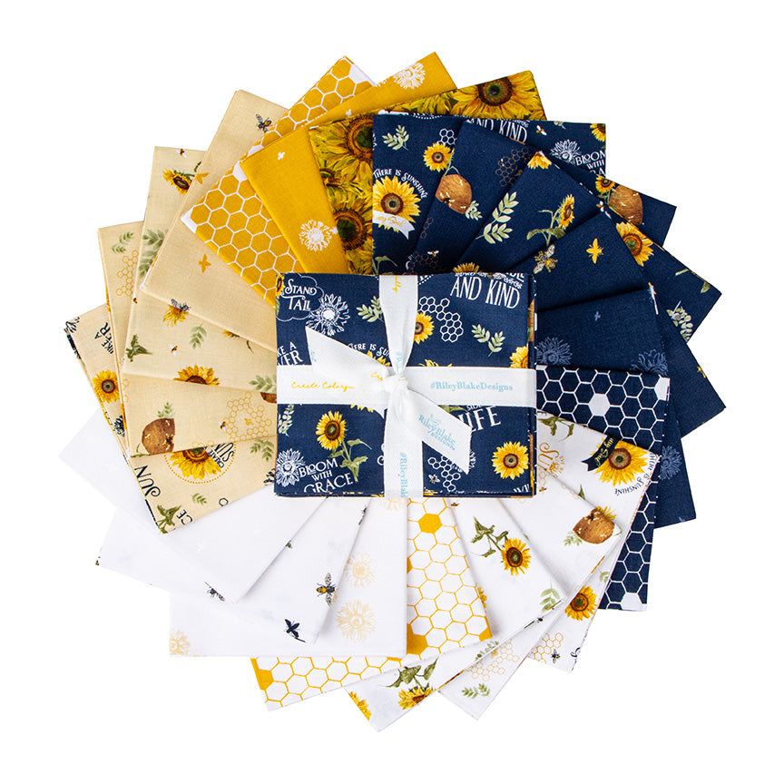 Honey Bees And Flowers Please Fat Quarter Bundle Precuts