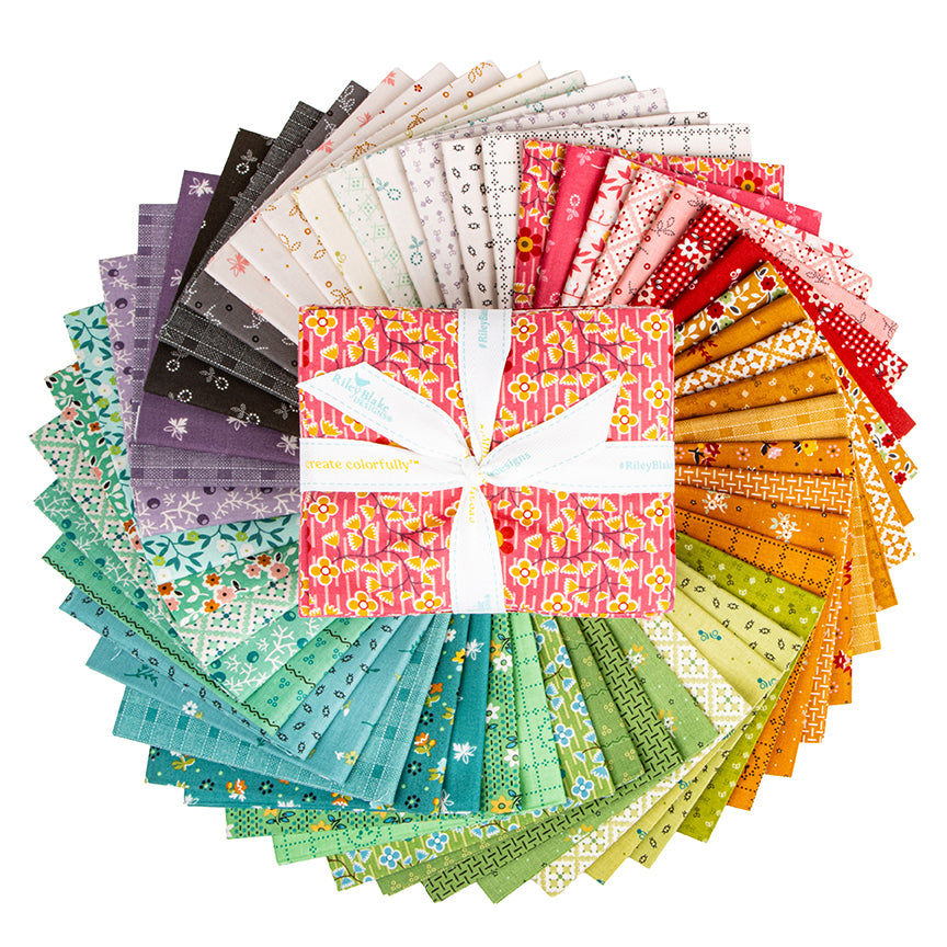 HONEY BEE GARDEN Quilt Kit with Complete Fat Quarter Bundle and Sew Simple Shapes  by Lori Holt