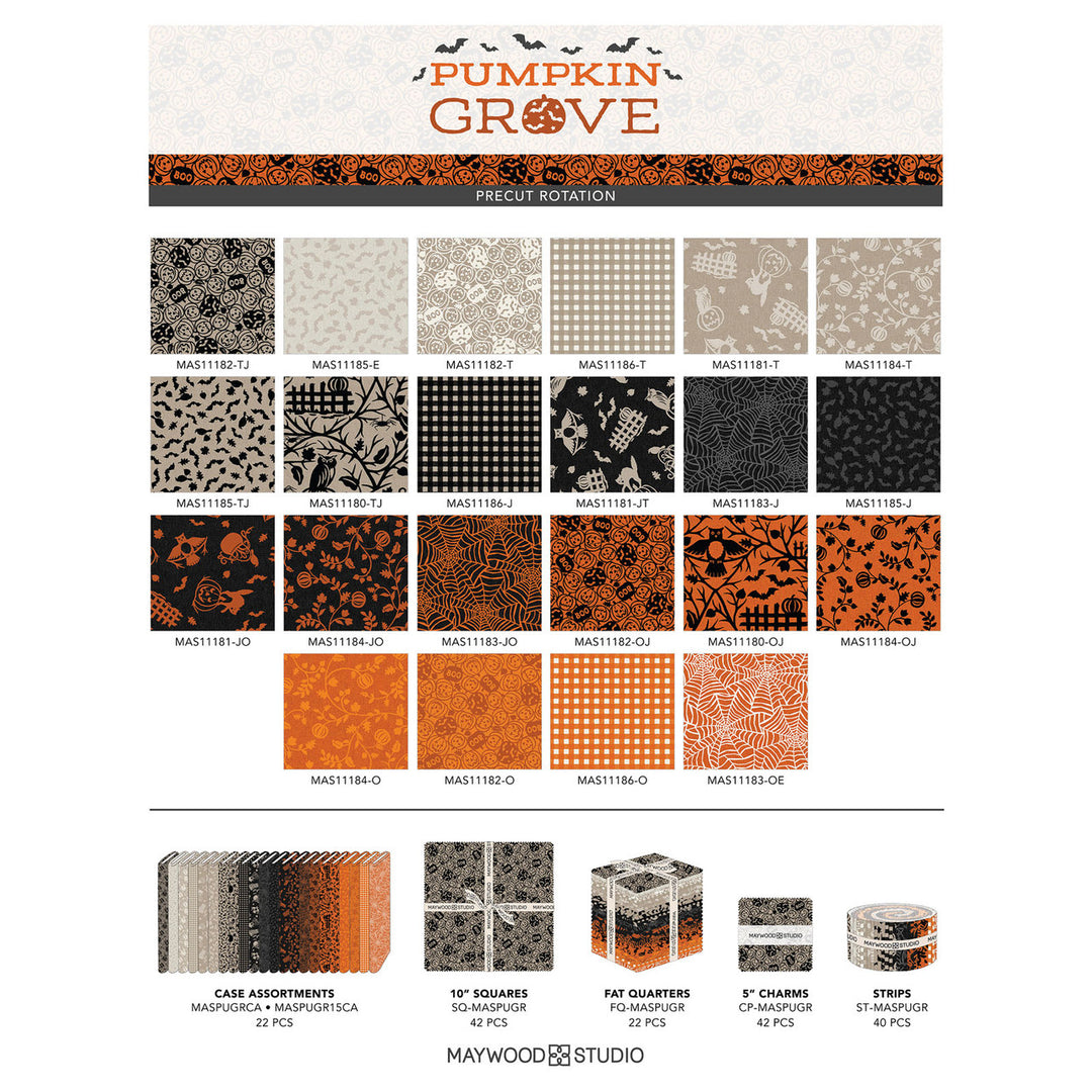 PUMPKIN GROVE Fat Quarter Bundle by Maywood Studios