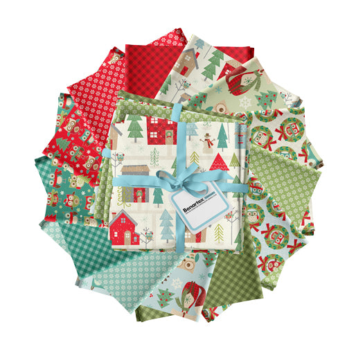 Owl Be Home For Christmas Fat Quarter Bundle Precuts