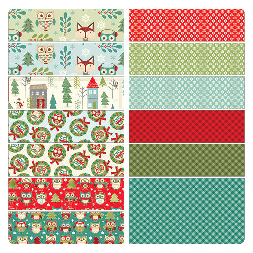 Owl Be Home For Christmas Fat Quarter Bundle Precuts