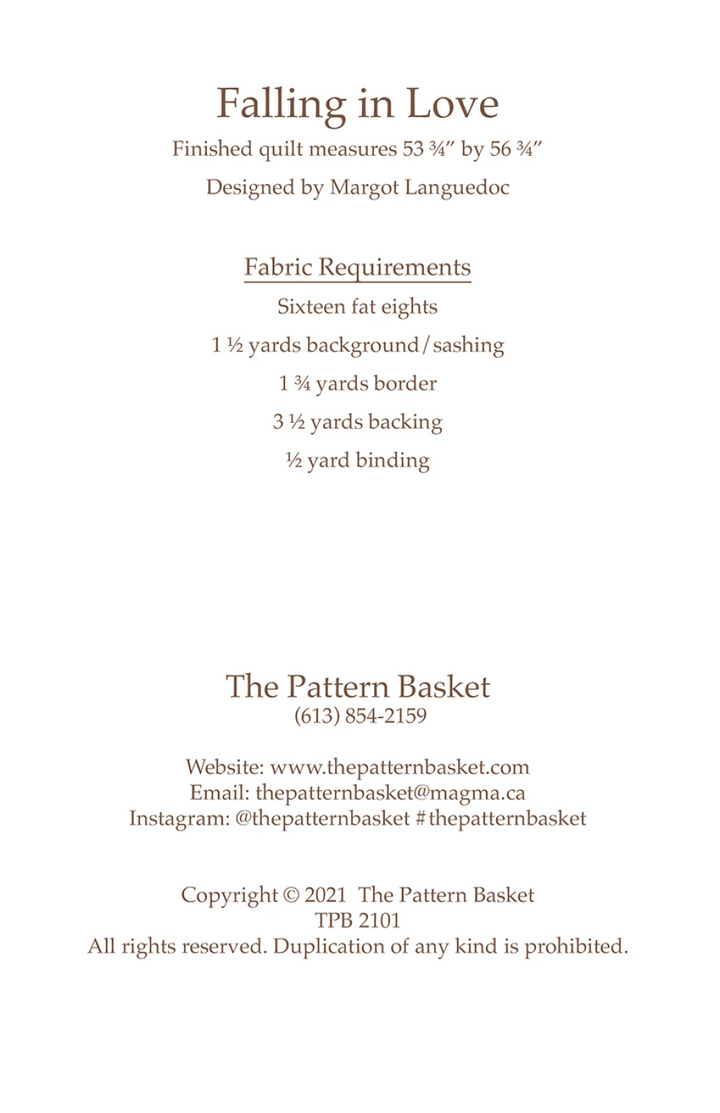FALLING IN LOVE Quilt Pattern