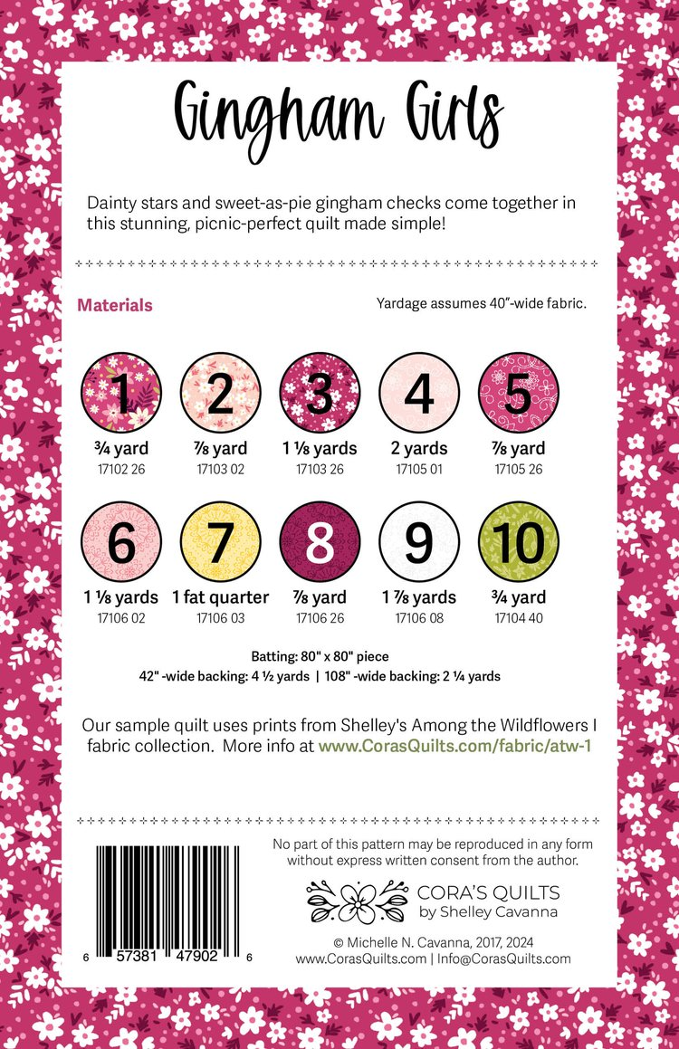 GINGHAM GIRLS Quilt Pattern by Cora's Quilts