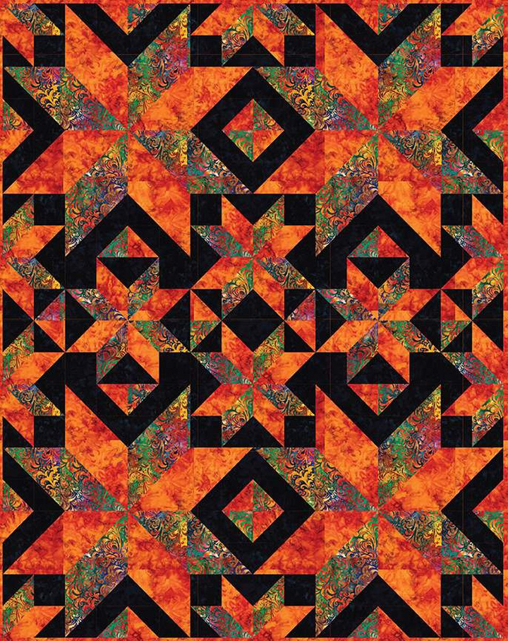 HALF SQUARE SUNBURST Quilt Pattern by Sew Much More