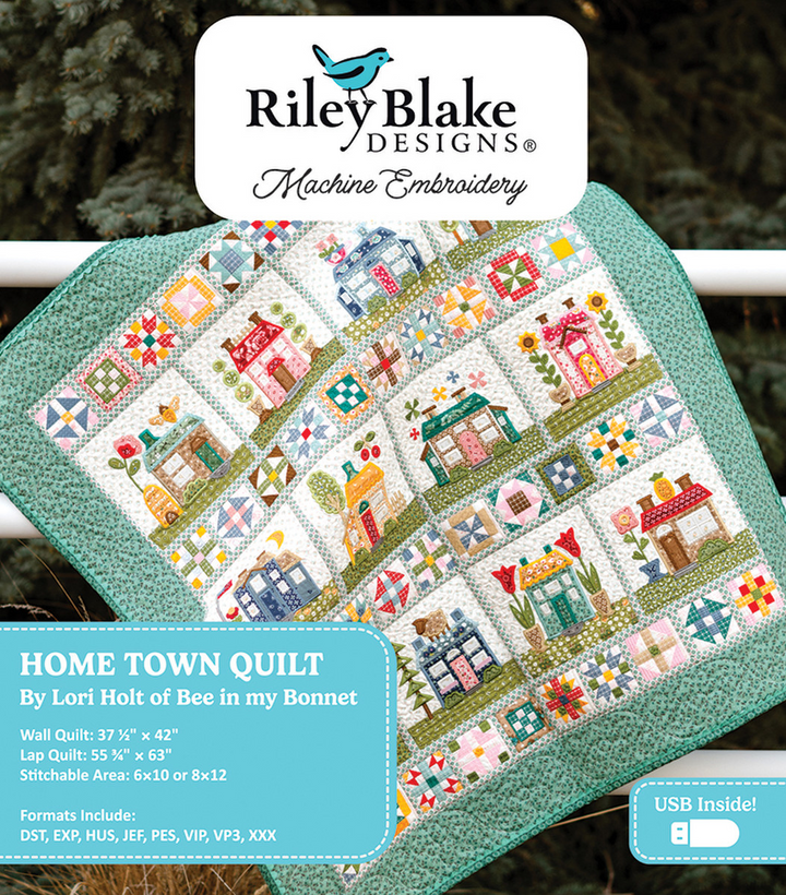 HOME TOWN QUILT PROJECTS Machine Embroidery Quilt USB Project