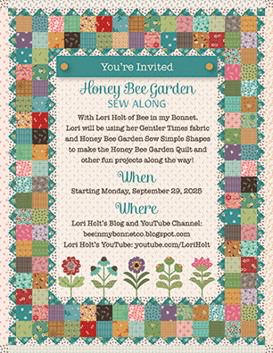 HONEY BEE GARDEN Quilt Kit with Complete Fat Quarter Bundle and Sew Simple Shapes  by Lori Holt