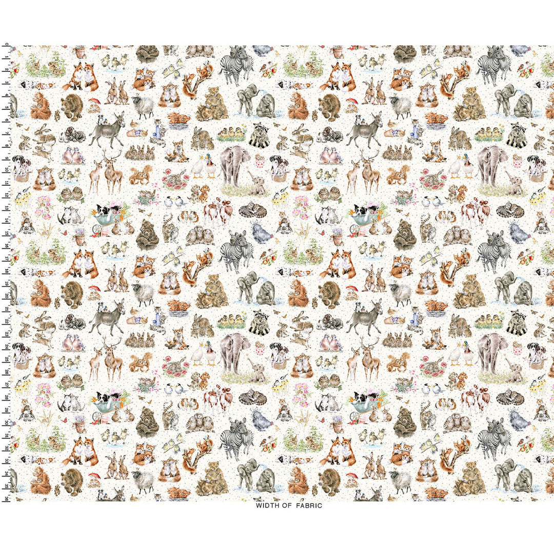 Together is Better: ONE-WAY PACKED ANIMALS fabric by Hannah Dale (1/2 yd.)