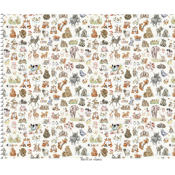 Together is Better: ONE-WAY PACKED ANIMALS fabric by Hannah Dale (1/2 yd.)