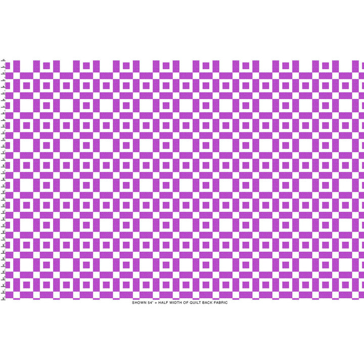 Colorblocks Party: CHECKERS VIOLET WHITE 108-Inch Backing Fabric (1 yd)