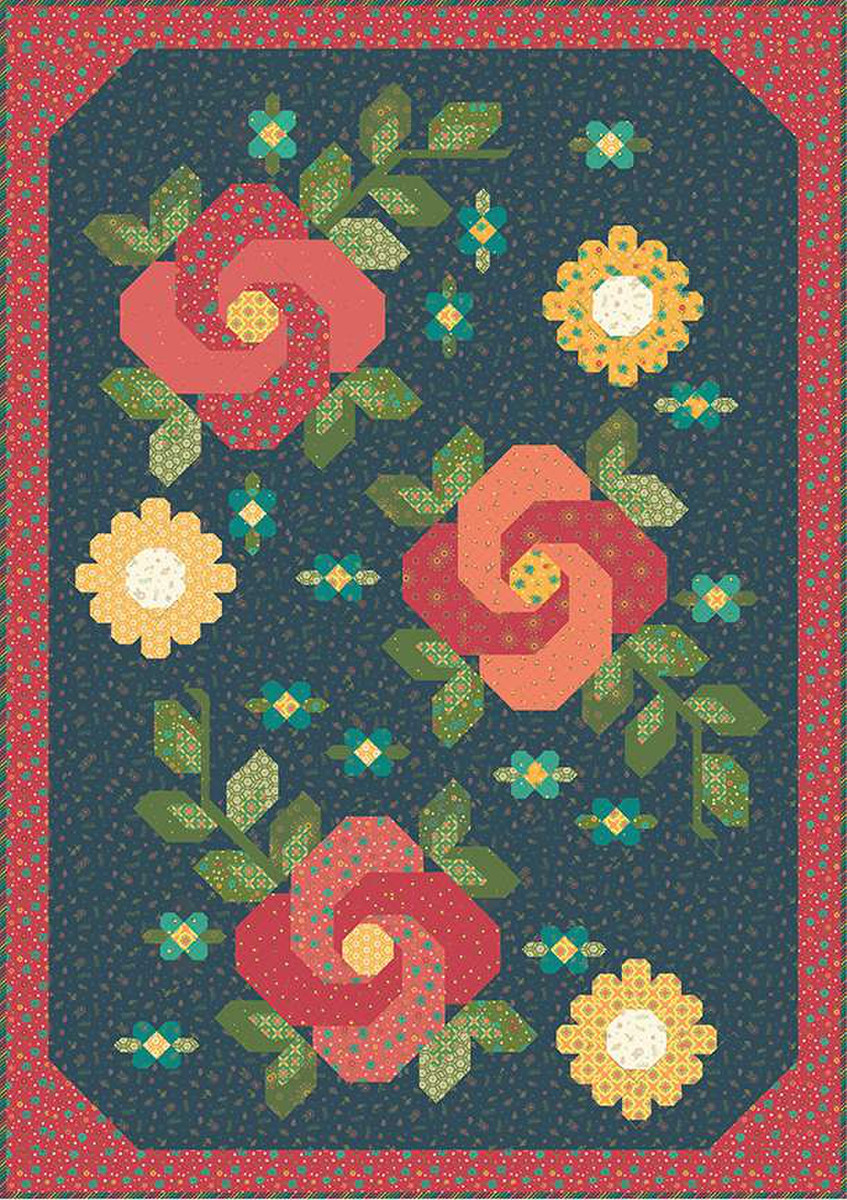 Midnight Rose Garden Quilt Pattern by Heather Peterson