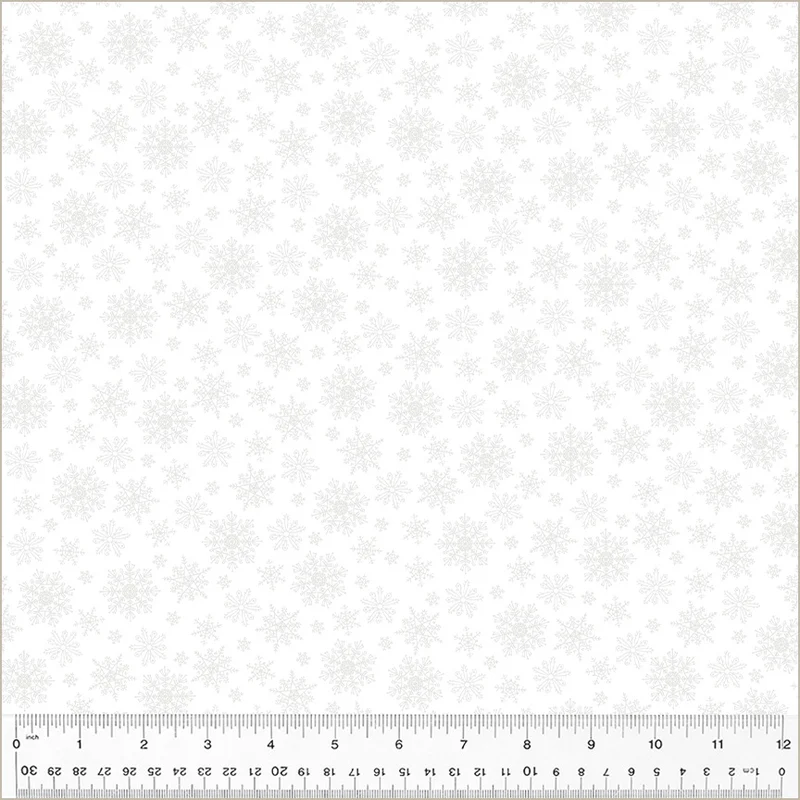 Opposites Attract: SNOWFLAKES White-On-White Fabric