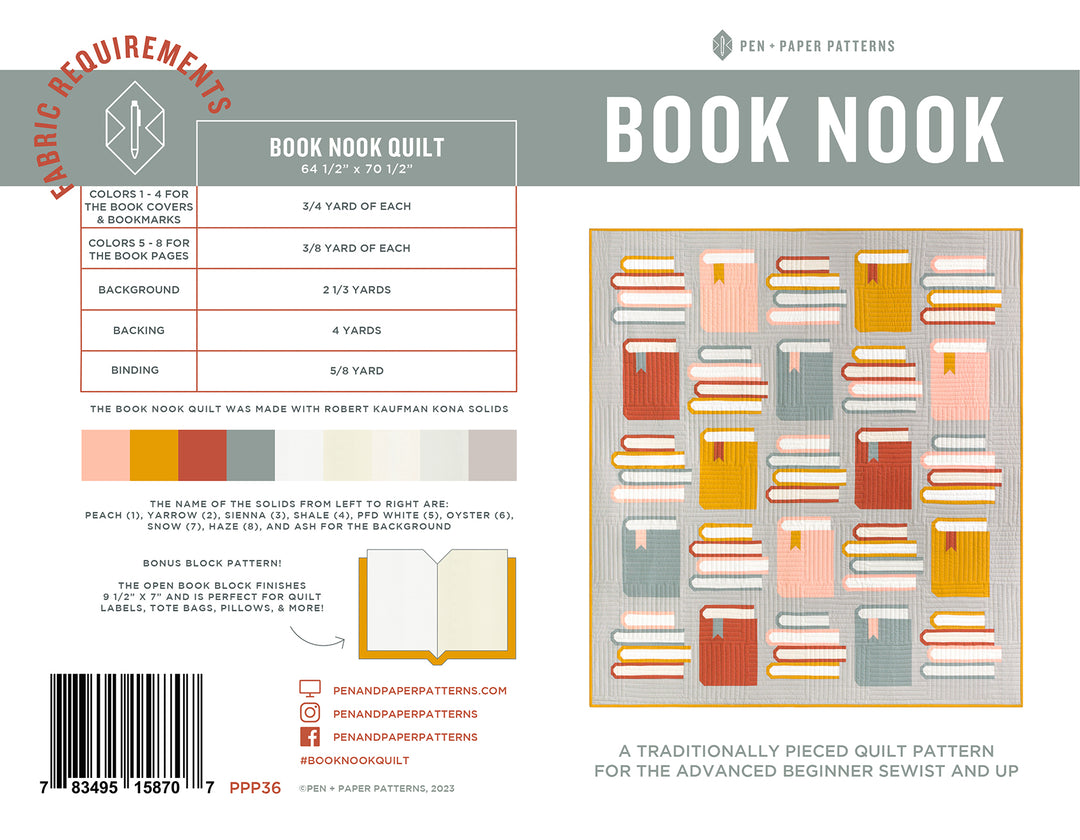 BOOK NOOK Quilt Kit Featuring Between the Pages Collection