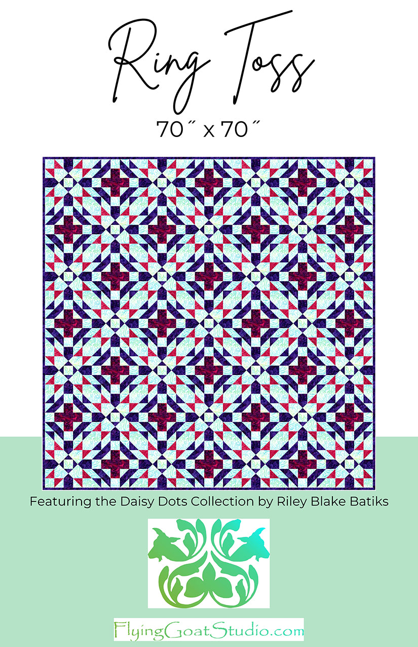 RING TOSS - GREEN Quilt Kit feat. Daisy Dots Batiks