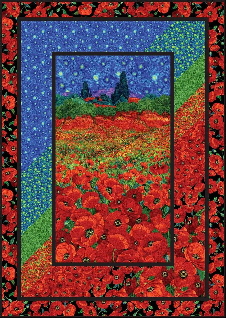 Poppy Dreams ANGLED UP Quilt Kit by Timeless Treasures