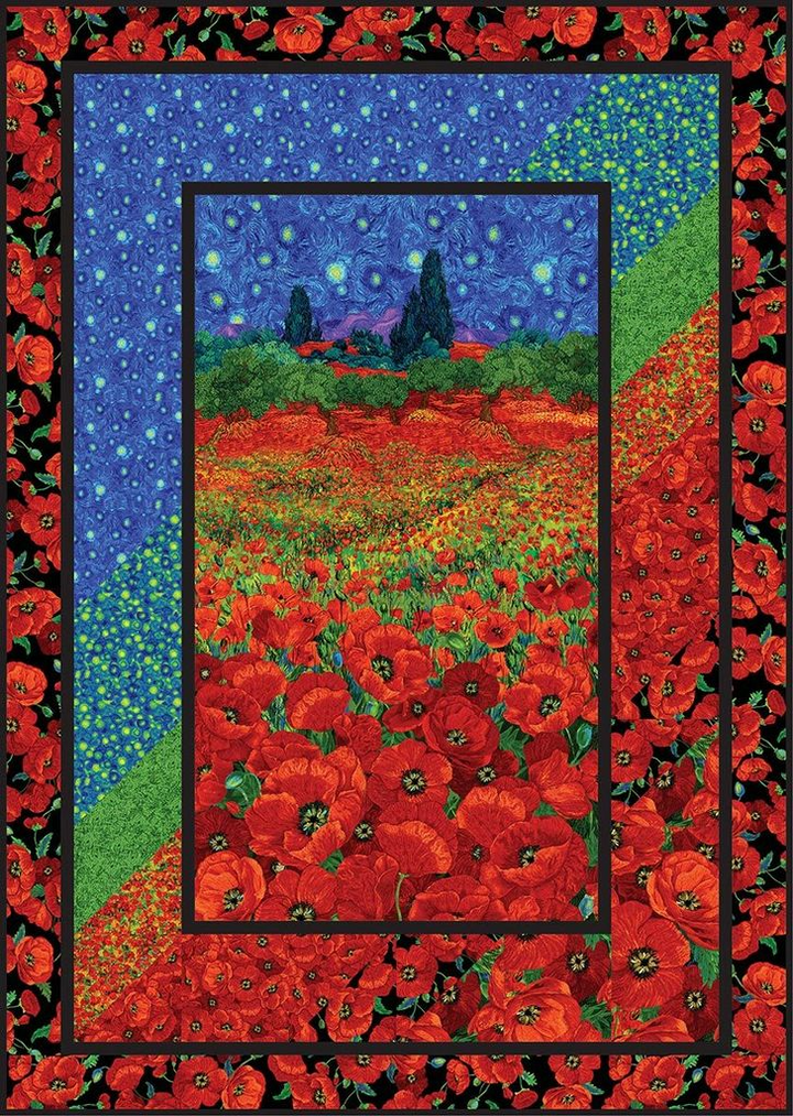 Poppy Dreams ANGLED UP Quilt Kit by Timeless Treasures