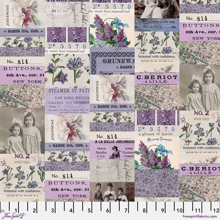 Eclectic Elements Palette: PURPLE Fat Quarter Bundle by Tim Holtz
