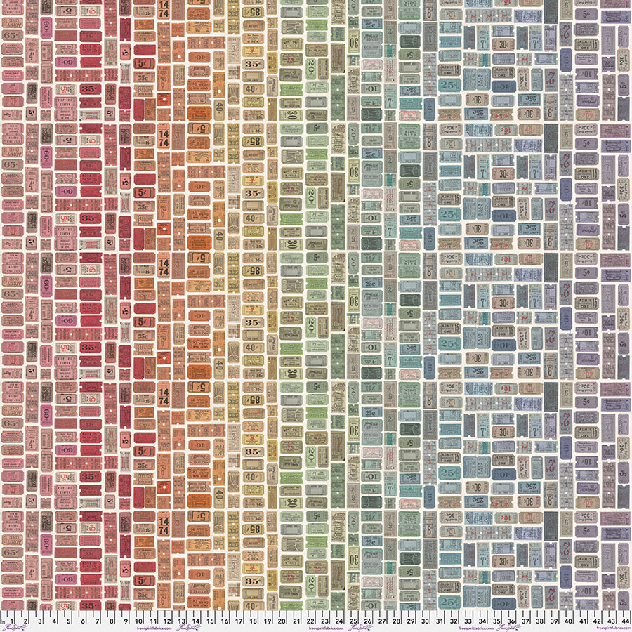 Eclectic Elements Palette: MULTI TICKETS Fabric (1/2 yd) by Tim Holtz