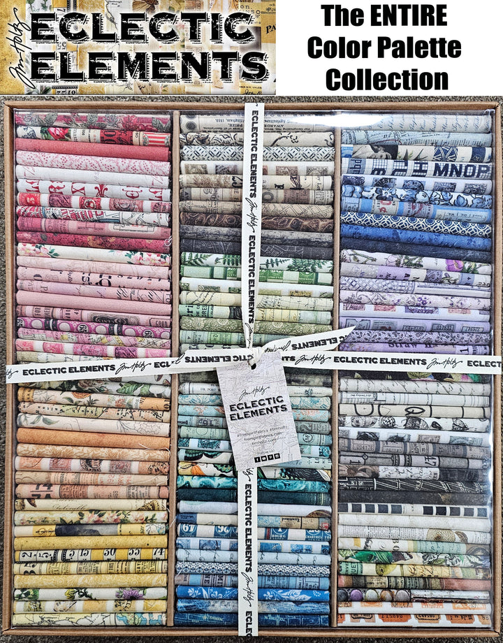 Eclectic Elements Palettes: COLLECTORS BOX with 120 Fat Quarters by Tim Holtz for Free Spirit