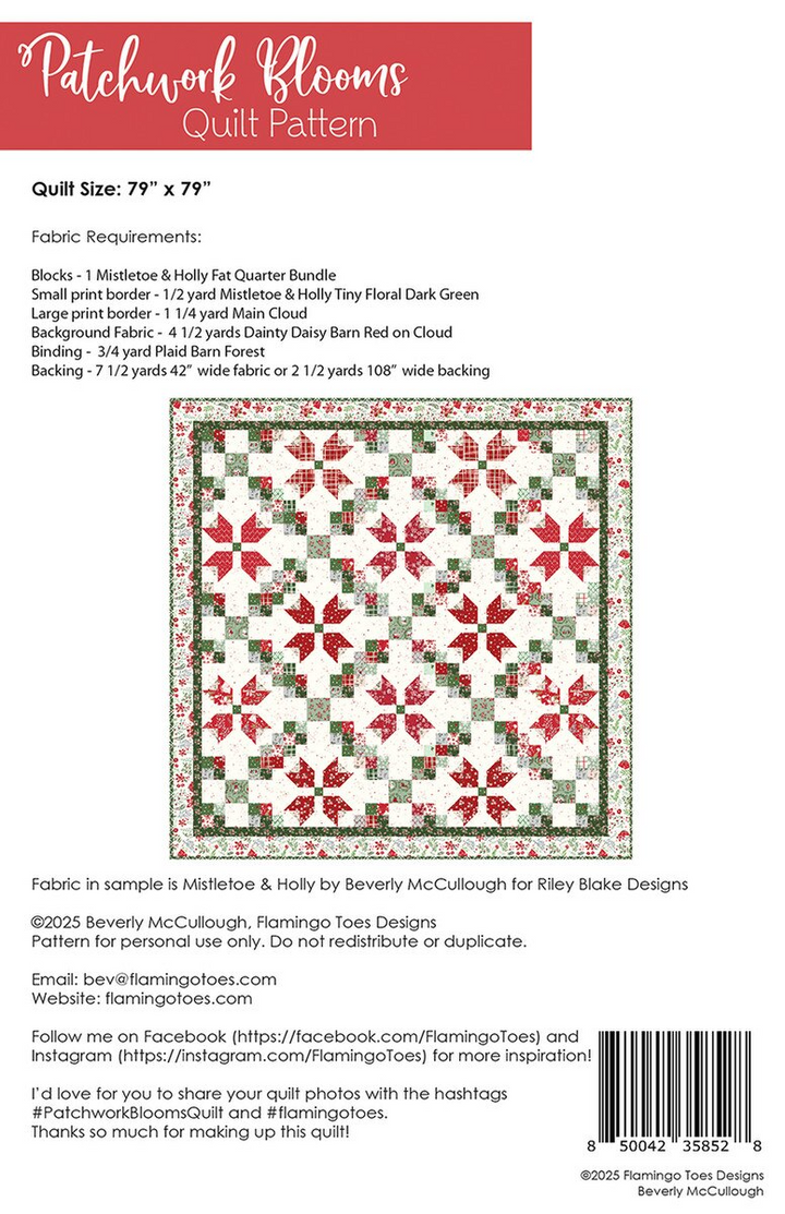 PATCHWORK BLOOMS Quilt Pattern By Beverly McCullough
