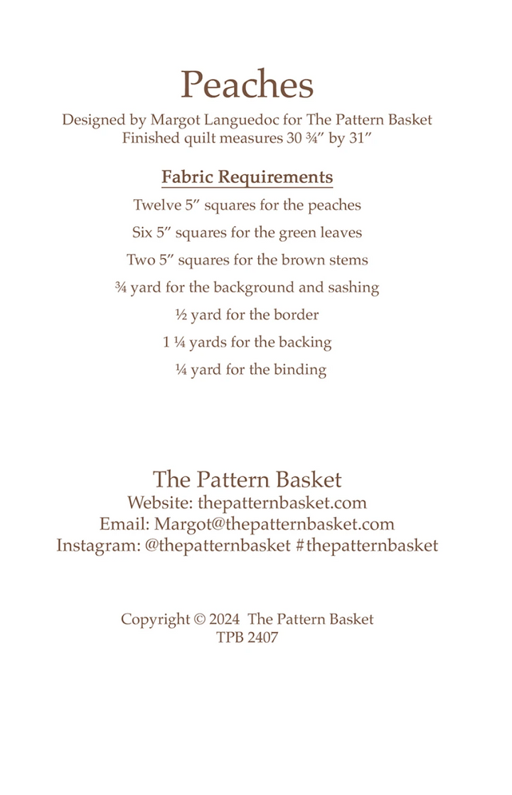 PEACHES Quilt Pattern