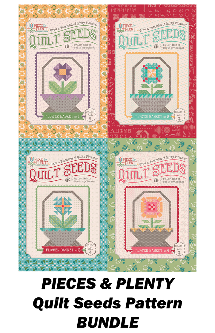 Lori Holt Pieces & Plenty Quilt Seeds: FLOWER BASKET SET OF 4