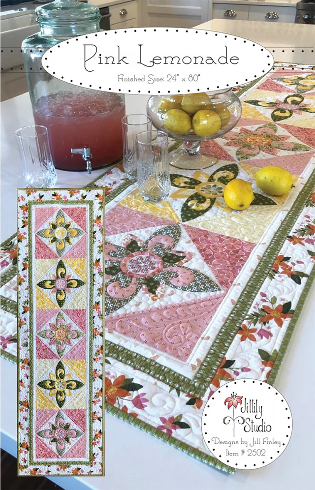 PINK LEMONADE Table Runner Quilt Pattern by JILILY STUDIO