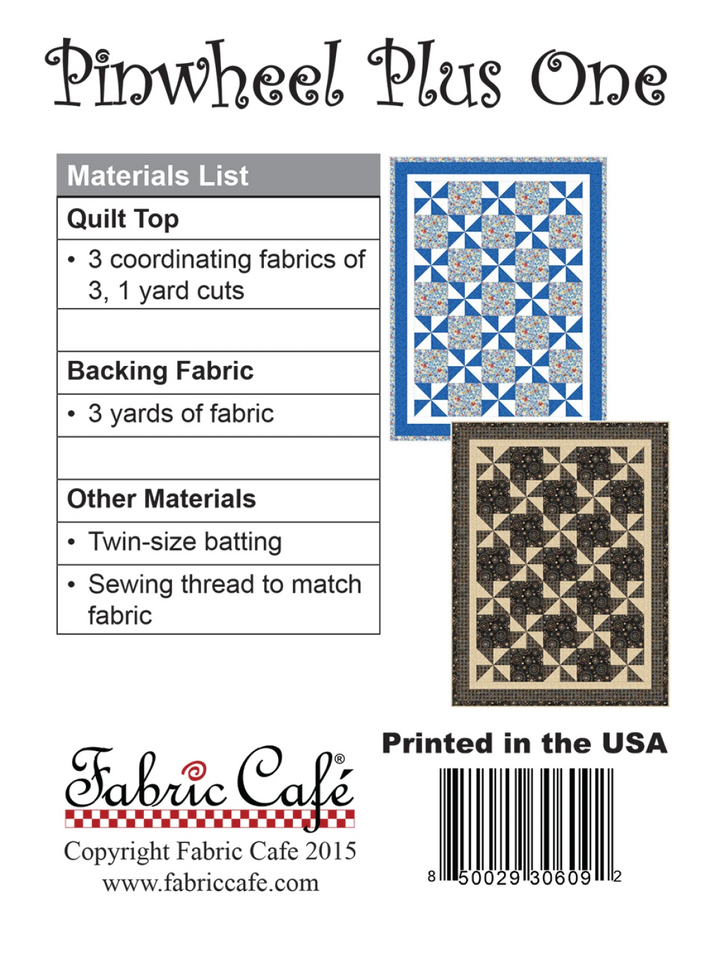 PINWHEEL PLUS ONE Quilt Pattern