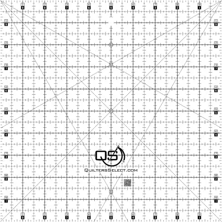 QUILTERS SELECT Crystal Ruler - Clear, Non-Slip 10X10 Ruler