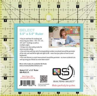 QUILTERS SELECT Non-Slip 5.5"x 5.5" Ruler