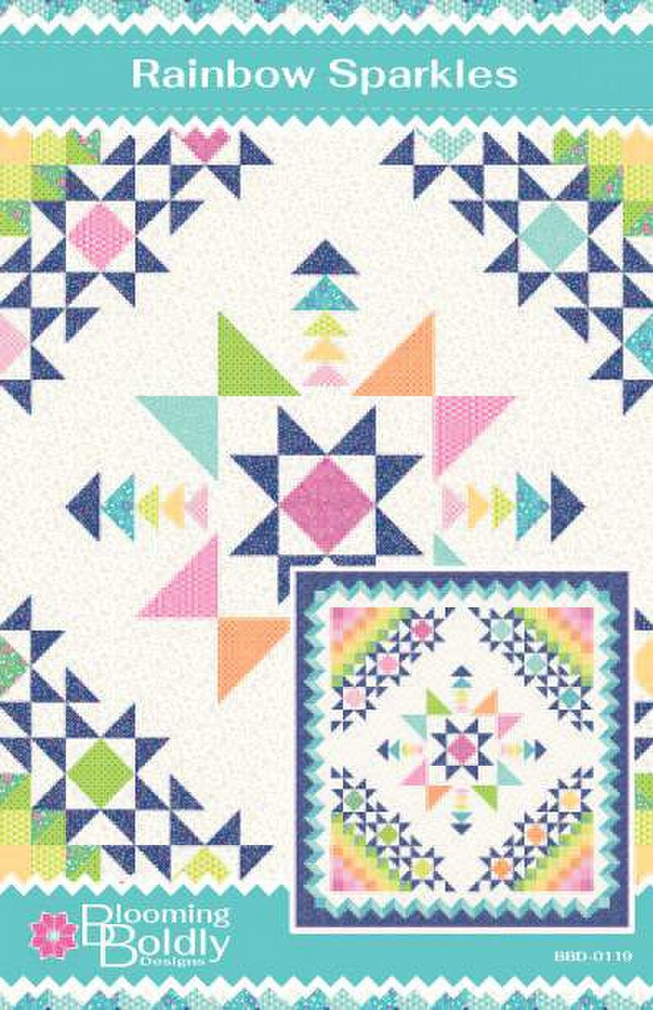 RAIINBOW SPARKLES Quilt Pattern by Blooming Boldly Designs