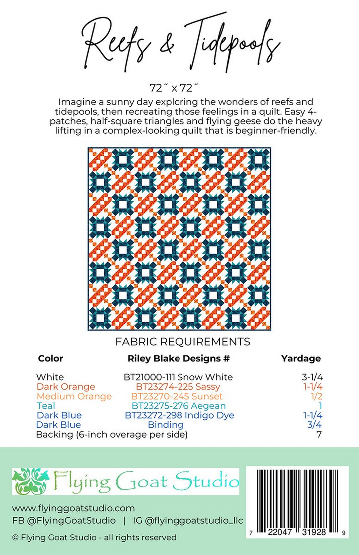 REEFS & TIDEPOOLS Quilt Pattern by Flying Goat Studio