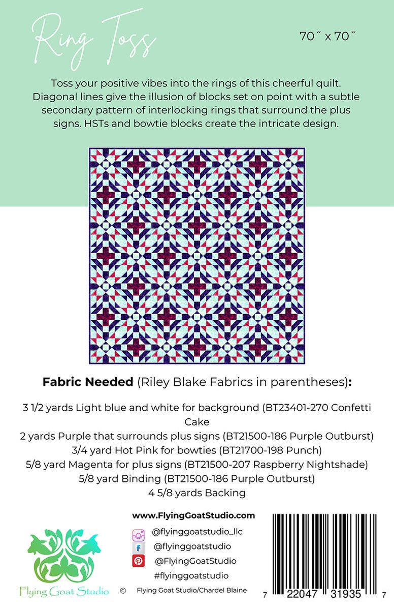 RING TOSS Quilt Pattern by Flying Goat Studio