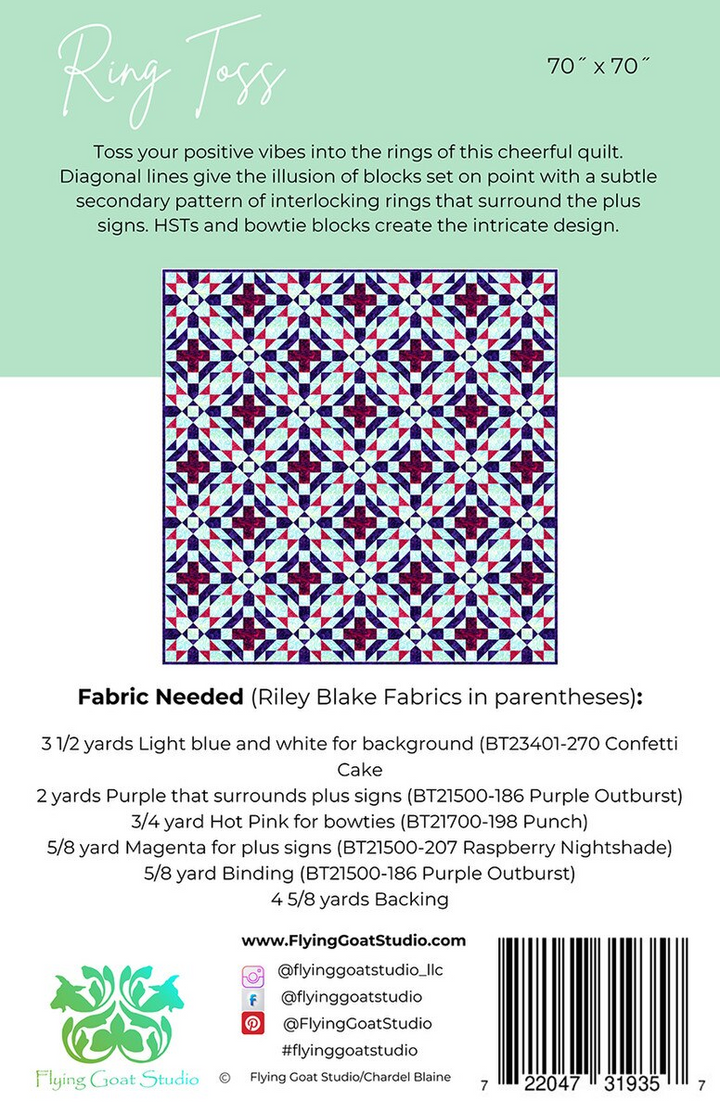 RING TOSS Quilt Pattern by Flying Goat Studio