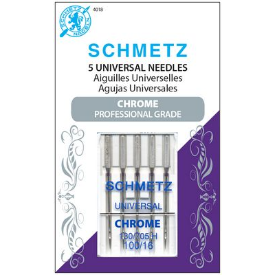 Schmetz Chrome Universal Machine Needles - Size 100-16