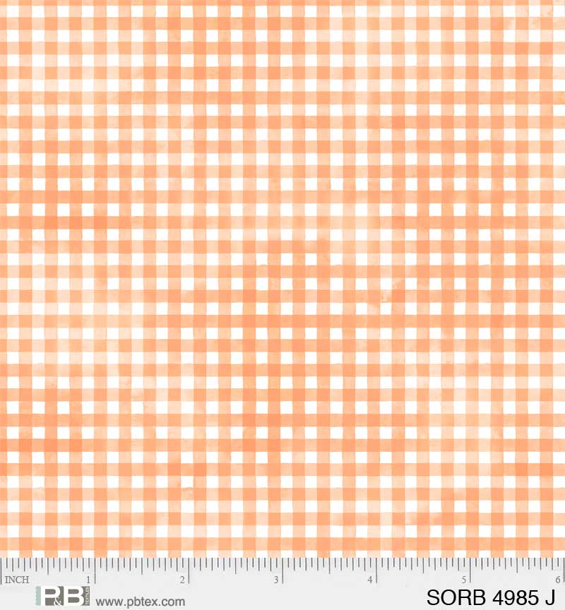 Sorbet: ORANGE GINGHAM CHECK Fabric (1/2 yd)